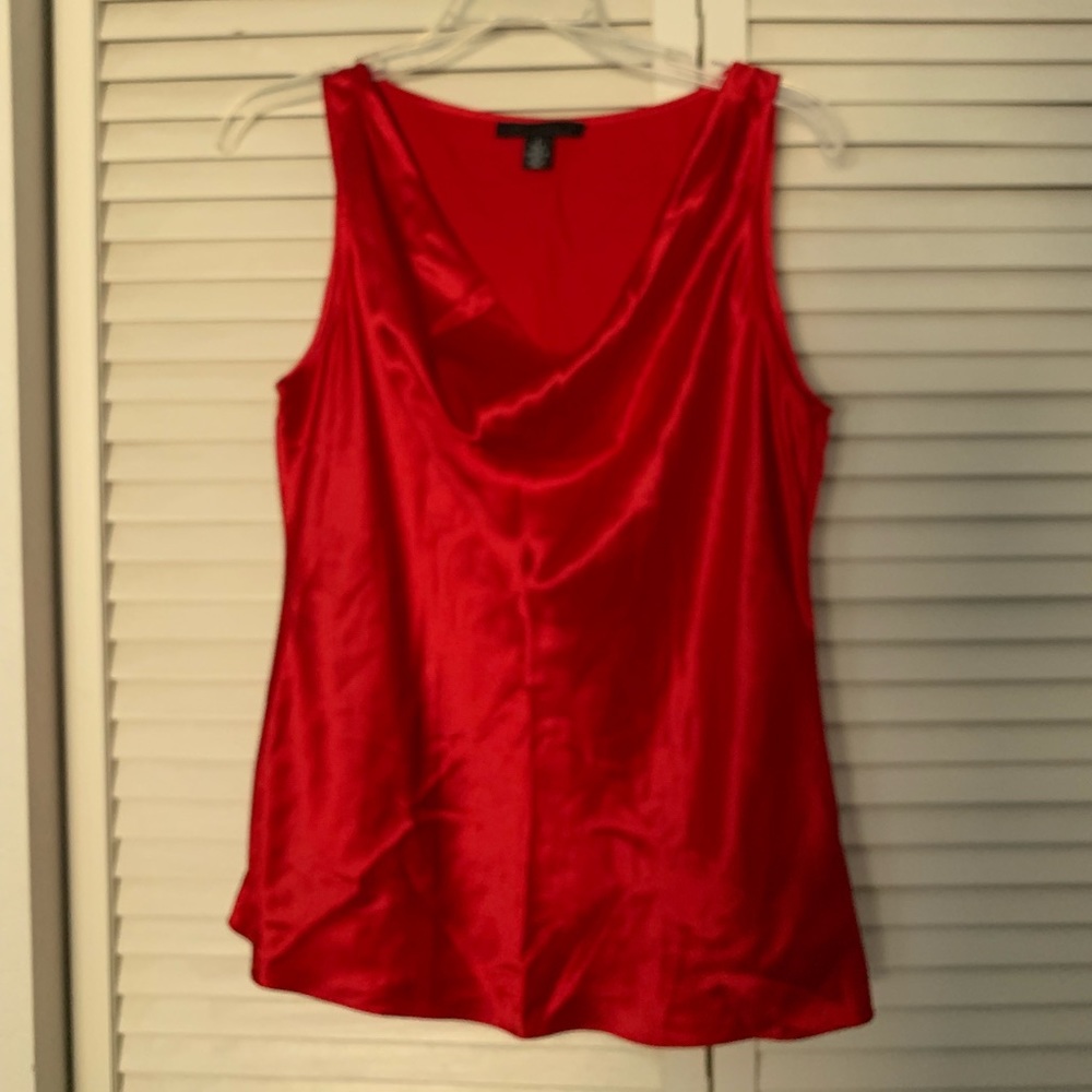 Red silk Kenneth Cole sleeveless top, blouse Sz S